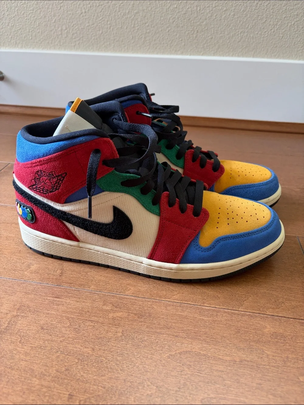 Jordan Multicolor Retro High-Top Sneakers - Yellow Blue Red Green Black